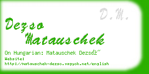 dezso matauschek business card